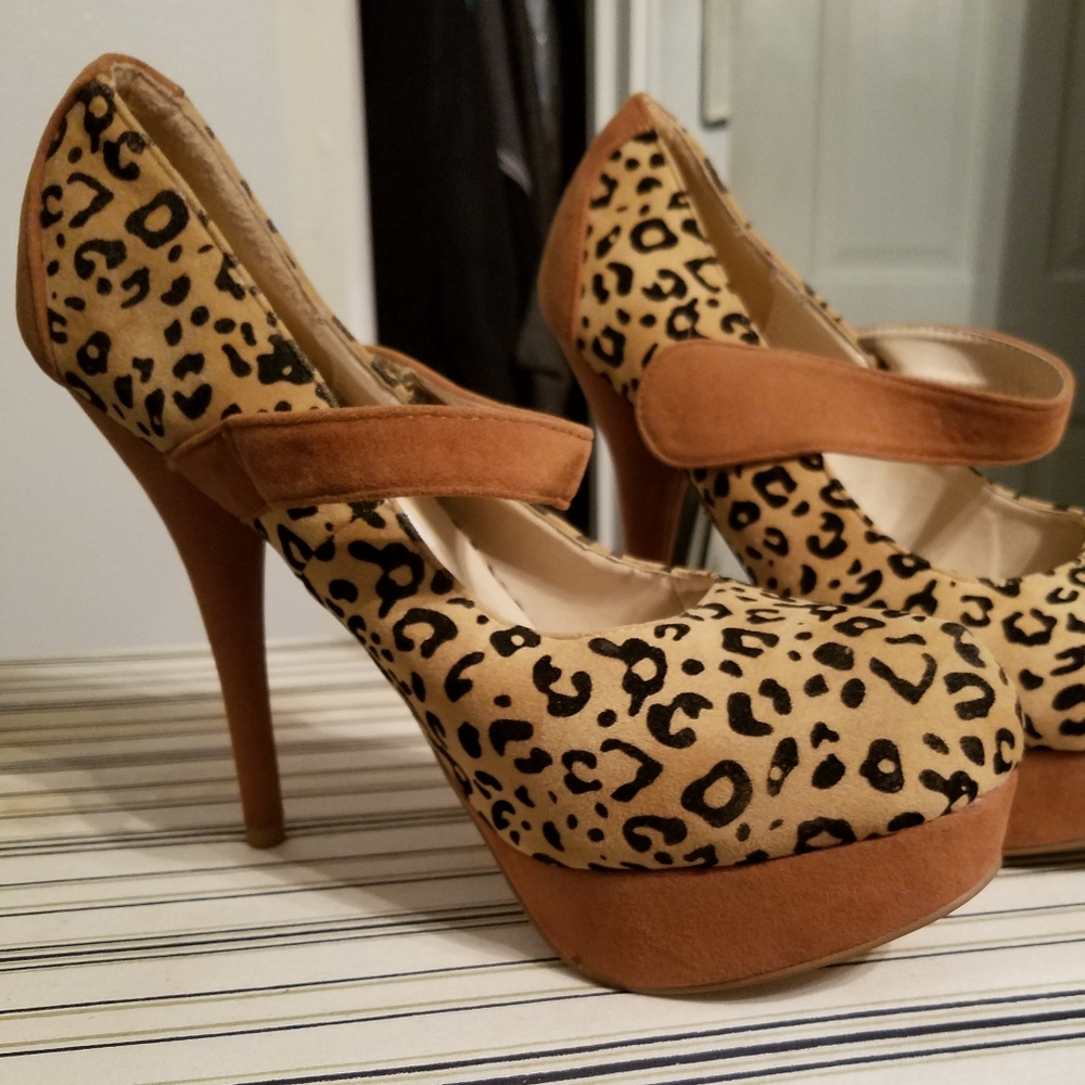 Leopard print high heels